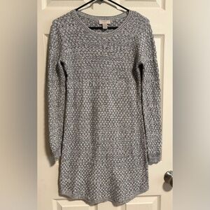 LOFT Gray Textured Sweater Dress - SP